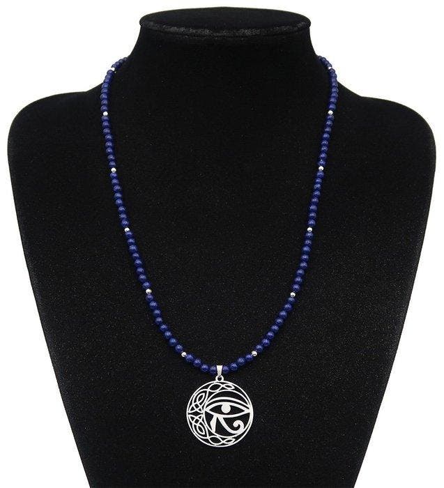 Lapis lazuli - Het Oog van Oudjat - Oog van Horus - Schild, Antiek en Kunst, Antiek | Boeken en Manuscripten