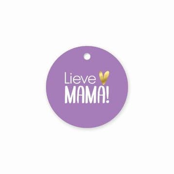 3x Label Lieve mama paars - moederdag - moeder (Per 3 stuks), Verzenden, Nieuw