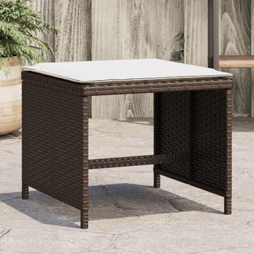 vidaXL Tuinkrukken 4 st met kussens 40x40x35 cm poly rattan, Verzenden, Nieuw