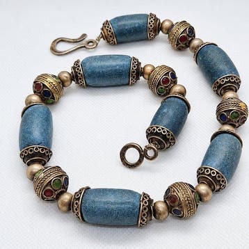 Choker avec des turquoises. Argent berbère. - Collier -, Maison & Meubles