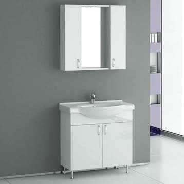 Endo 100 cm Hoogglans wit Badmeubelset : Kast + Wastafel +, Huis en Inrichting, Ophalen of Verzenden, Nieuw