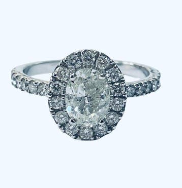 Sans prix de réserve - Bague - 14 carats Or blanc - 1.56ct.