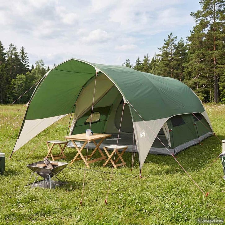 vidaXL Tunnel Tent met Waterdichte Regenhoes 10-persoons, Caravanes & Camping, Tentes, Envoi