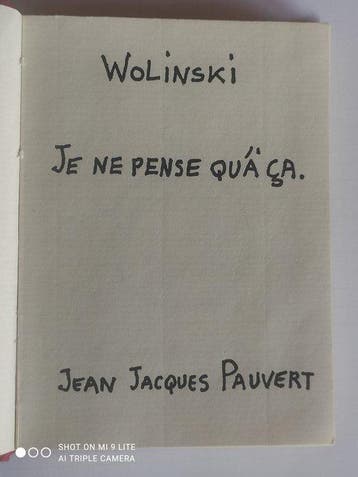 JE NE PENSE QUA ÇA - WOLINSKI - JEAN JACQUES PAUVERT 1968 -