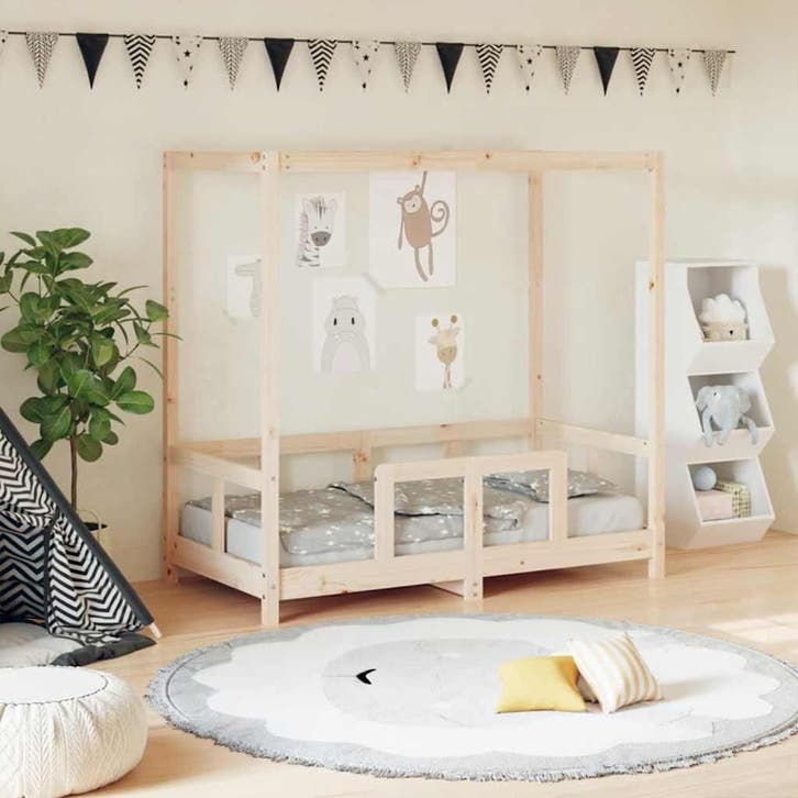 vidaXL Kinderbedframe 70x140 cm massief grenenhout, Kinderen en Baby's, Kinderkamer | Bedden, Nieuw, Verzenden