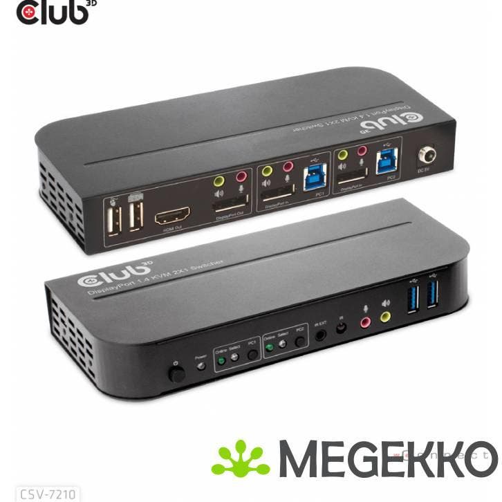 CLUB3D DisplayPort/HDMI KVM Switch For Dual DisplayPort 4K, Informatique & Logiciels, Ordinateurs & Logiciels Autre, Envoi