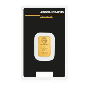 5 gram - Goud .999 - Argor-Heraeus Kinebar - Verzegeld en
