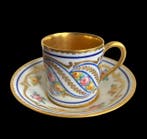 Limoges - Kop en schotel (9) - Porselein - met de hand, Antiek en Kunst