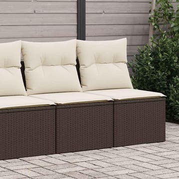 vidaXL 2-delige Loungeset met kussens poly rattan acacia, Verzenden, Nieuw, Loungeset