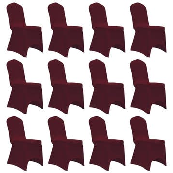 vidaXL Stoelhoezen stretch 12 st bordeauxrood, Verzenden, Nieuw