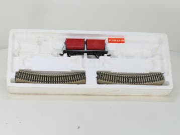 Schaal 0e Märklin 3470 kiepwagon met 13-delige bochten va.., Wisselstroom, Gebruikt, Wagon, Ophalen of Verzenden