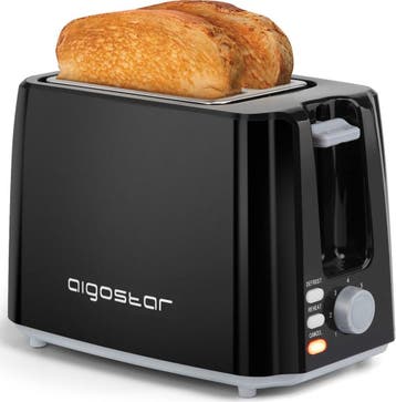Broodrooster - Toaster - 2 sleuven - 750W - Zwart - Aigostar, Verzenden