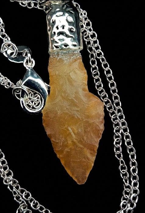 Neolithisch Vuursteen Arrowhead - 3 cm (Zonder minimumprijs), Bijoux, Sacs & Beauté, Bijoux anciens