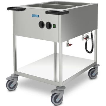 Bain-Marie Wagen | Elektrisch | 2x 1/1 GN |  90°C | 1.4kW, Verzenden