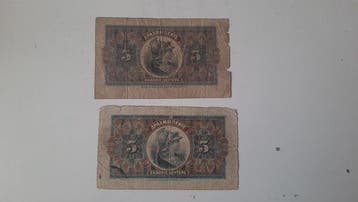 Grèce. - 2 x 5 Drachmai - 1907/1917 (Sans prix de réserve)