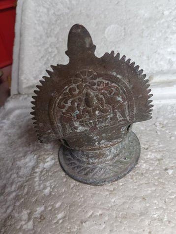 Indische traditionele bronzen Lakshmi-olielamp - Koper -, Antiek en Kunst
