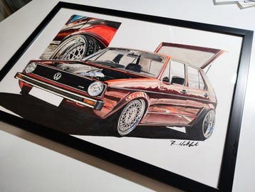 Radek Westfal - Oryginalny rysunek VW Golf Mk1