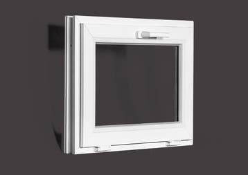 PVC kiep b80xh50 cm Wit, Gevelraam of Ruit, Minder dan 80 cm, 80 tot 120 cm, Nieuw