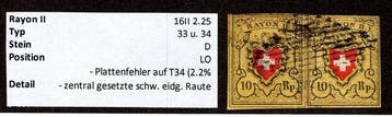Zwitserland 1850/1854 - CH - Rayon II - SBK Nr. 16II -, Postzegels en Munten, Gestempeld