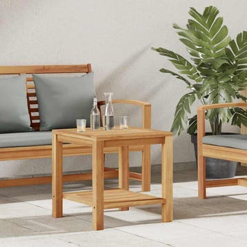 vidaXL Salontafel met opslag Bruin 45 x 45 x 45 cm Massief, Tuin en Terras, Verzenden, Nieuw