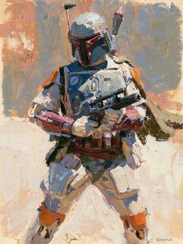 EGO - BOBA FETT - 1/5 SIGNÉE COA - 40x60 cm