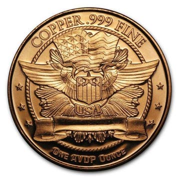 Verenigde Staten. 1 oz Mercury Dime 999 Fine Copper Round, Postzegels en Munten