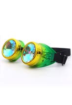 Goggles Steampunk Bril Geel Groen Montuur Caleidoscoop Glaze, Ophalen of Verzenden, Nieuw