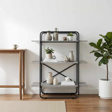 vidaXL Boekenplank 3-laags 100 x 35 x 105 cm PB Grijs Sonoma, Verzenden, Nieuw