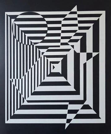 Victor Vasarely (1906-1997) - Yablapour II - 1955-1960 -, Antiek en Kunst