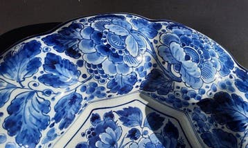 De Porceleyne Fles, Delft - Plat - Plooischotel - Faïence, Antiquités & Art