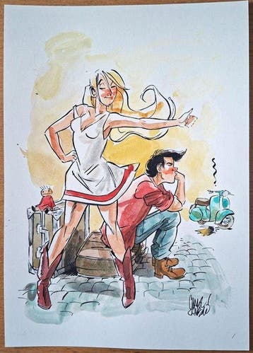 Cambré, Charel - 1 Original colour drawing - Amoras - Suske, Nieuw