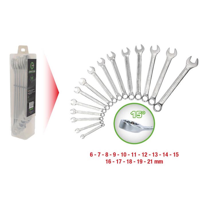 Competition Ring-Steeksleutelset 6-21mm 15-delig, Autos : Divers, Outils de voiture, Envoi