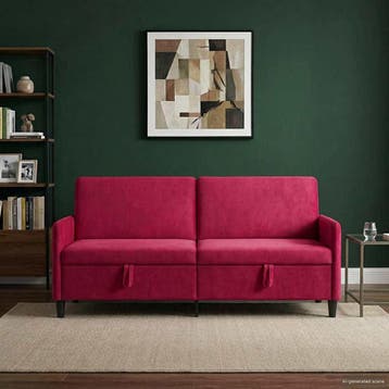 vidaXL Sofa met Opbergruimte Wijnrood 192 x 78 x 87 cm, Verzenden, Nieuw