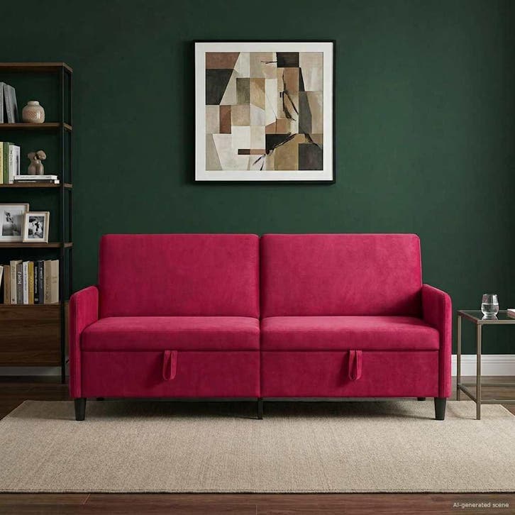 vidaXL Sofa met Opbergruimte Wijnrood 192 x 78 x 87 cm, Huis en Inrichting, Zetels | Zetels, Nieuw, Verzenden