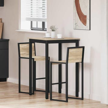 vidaXL Staande Bartafel Bewerkt hout Vierkant, Huis en Inrichting, Tafels | Eettafels, Verzenden, Nieuw
