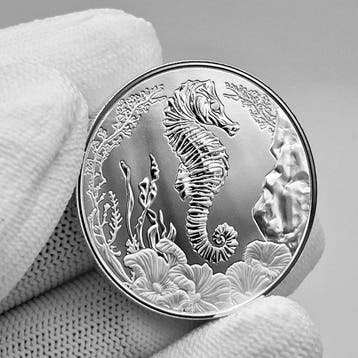 Samoa. 2 Tala 2025 – Seahorse – 1 oz Silver Coin – .999 Fine, Postzegels en Munten