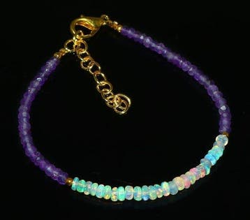 OPALE- AMETHYSTES-16.65 CARATS-ARGENT 925- 6.3 g, Collections