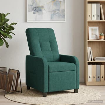 vidaXL Recliner Donkergroen Stof, Verzenden, Nieuw