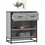vidaXL Dressoir 68x35x76 cm bewerkt hout grijs sonoma, Verzenden, Nieuw