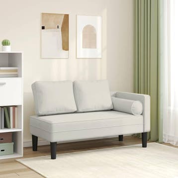 vidaXL Chaise longue met kussens fluweel crèmekleurig, Verzenden