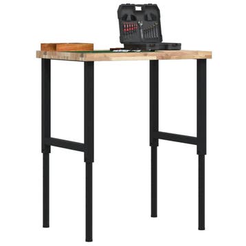 vidaXL Werkbank rechthoekig 80x60x(73-99,5) cm massief, Doe-het-zelf en Bouw, Verzenden, Nieuw