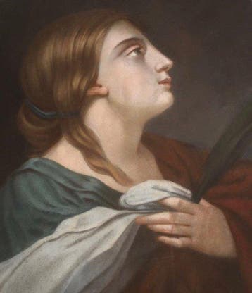 Scuola Bolognese (XVII-XVIII) - Santa martire (pastello su
