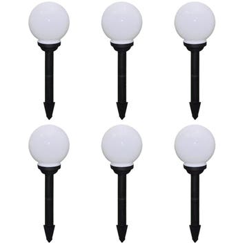 vidaXL Tuinpadlampen 6 st met grondpin LED 20 cm, Verzenden, Nieuw