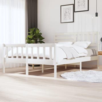 vidaXL Bedframe massief hout wit 140x200 cm, Verzenden