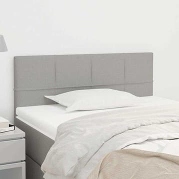 vidaXL Hoofdbord 100 x 5 x 78/88 cm stof lichtgrijs, Maison & Meubles, Verzenden