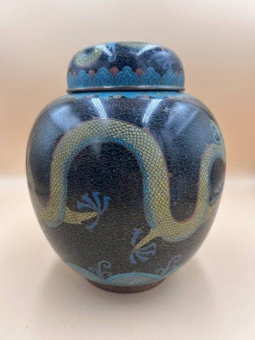 Gemberpot - Koper, Emaille - Draak Gemberpot