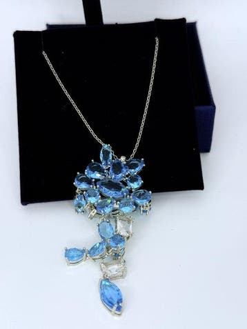 Swarovski - cristal - Collier - Retro Blue Crystal Waterf