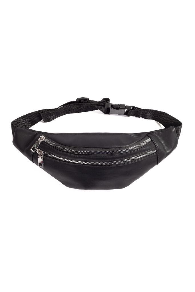 Heuptas Zwart 2 Ritsen PU Leer Fanny Pack met Voorvak Zwarte, Bijoux, Sacs & Beauté, Sacs | Sacs Femme, Enlèvement ou Envoi