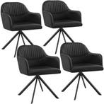 tectake Lona fluwelen draaistoel met dikke vulling - zwart/z, Huis en Inrichting, Stoelen, Verzenden, Nieuw