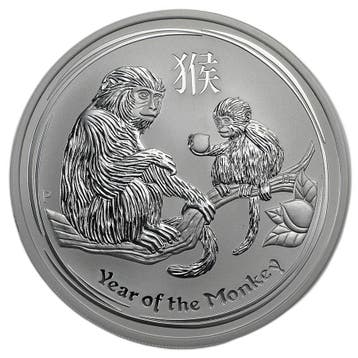Zilveren Lunar munt Year of the Monkey 2016 5 troy ounce